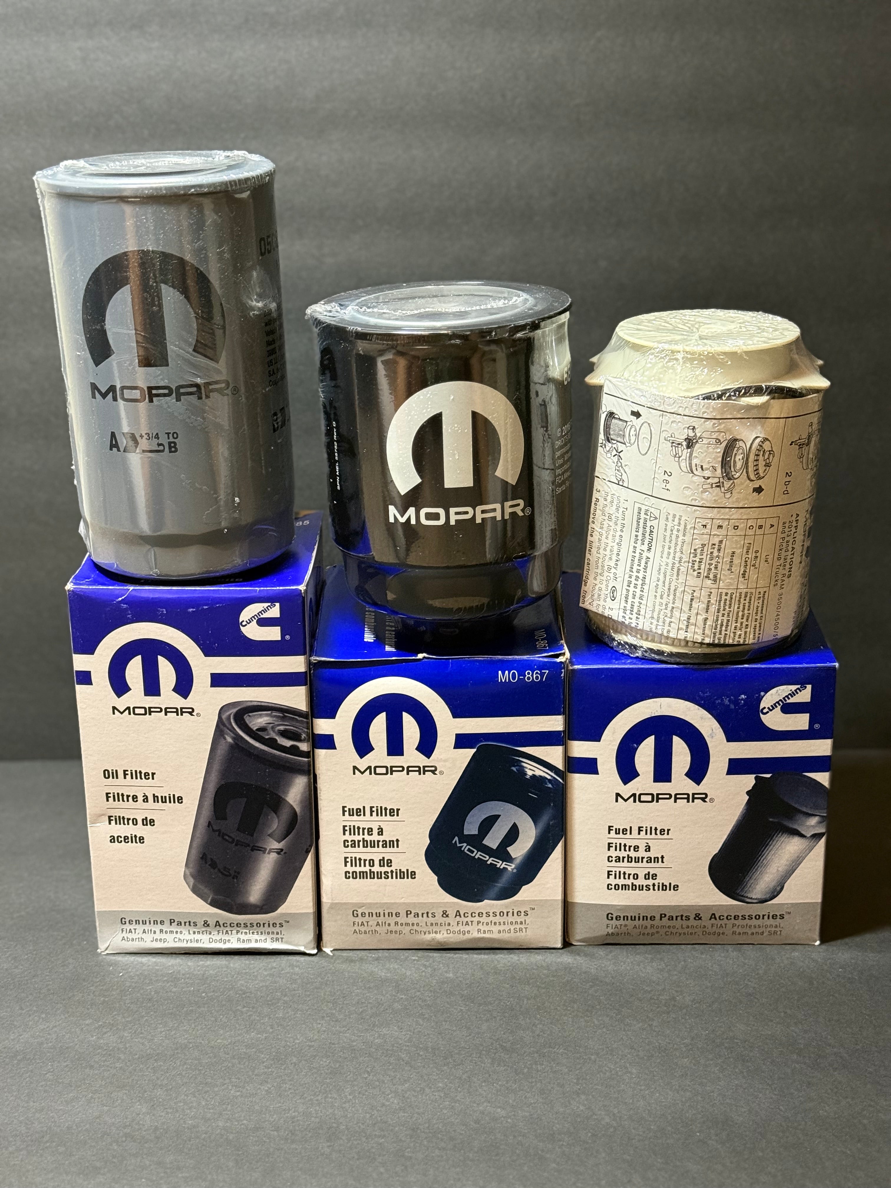 MOPAR OEM 6.7L Diesel Oil Fuel Filter Kit for 2013-2018 Ram 2500 3500 4500 5500.