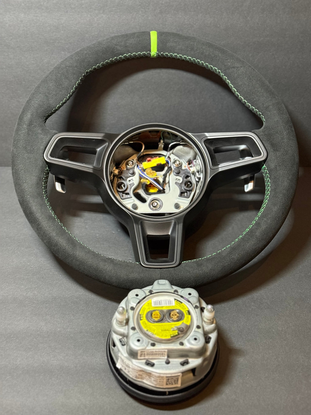 BLACK ALCANTARA Porsche Steering Wheel 991.2 997 GT 911 Cayman Boxster Macan Cayenne.