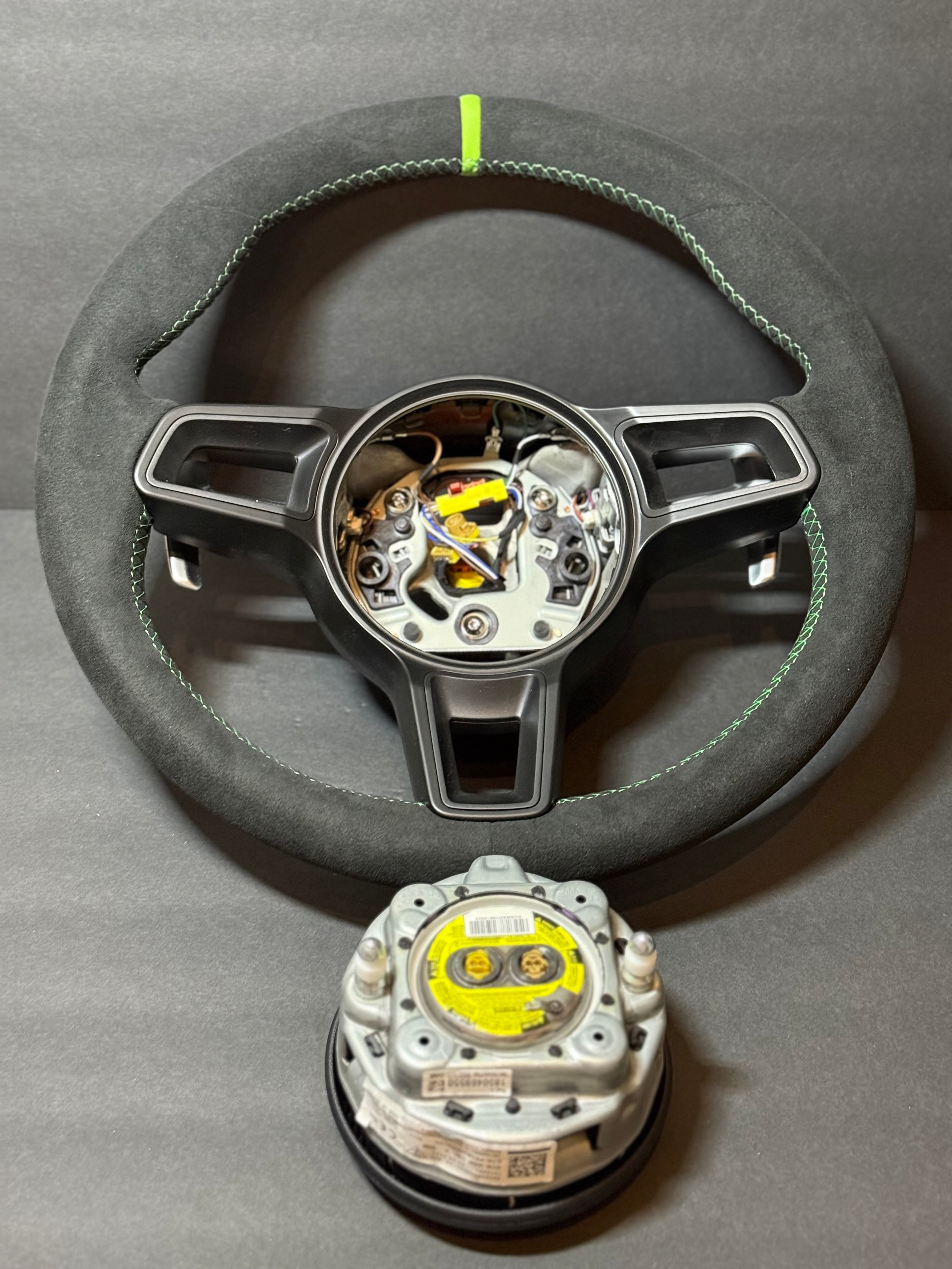 BLACK ALCANTARA Porsche Steering Wheel 991.2 997 GT 911 Cayman Boxster Macan Cayenne.