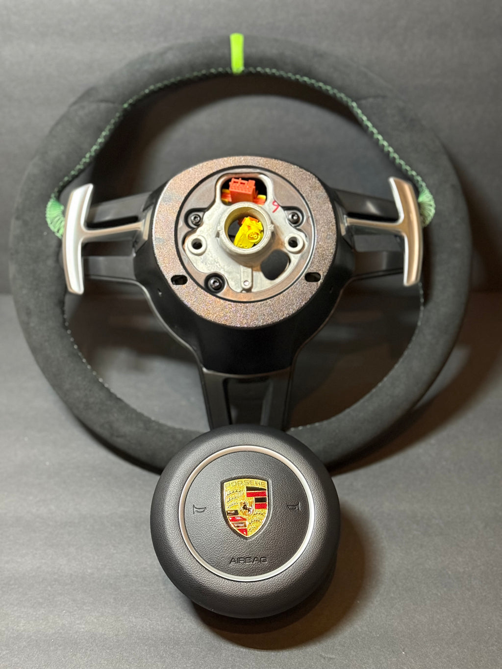 BLACK ALCANTARA Porsche Steering Wheel 991.2 997 GT 911 Cayman Boxster Macan Cayenne.