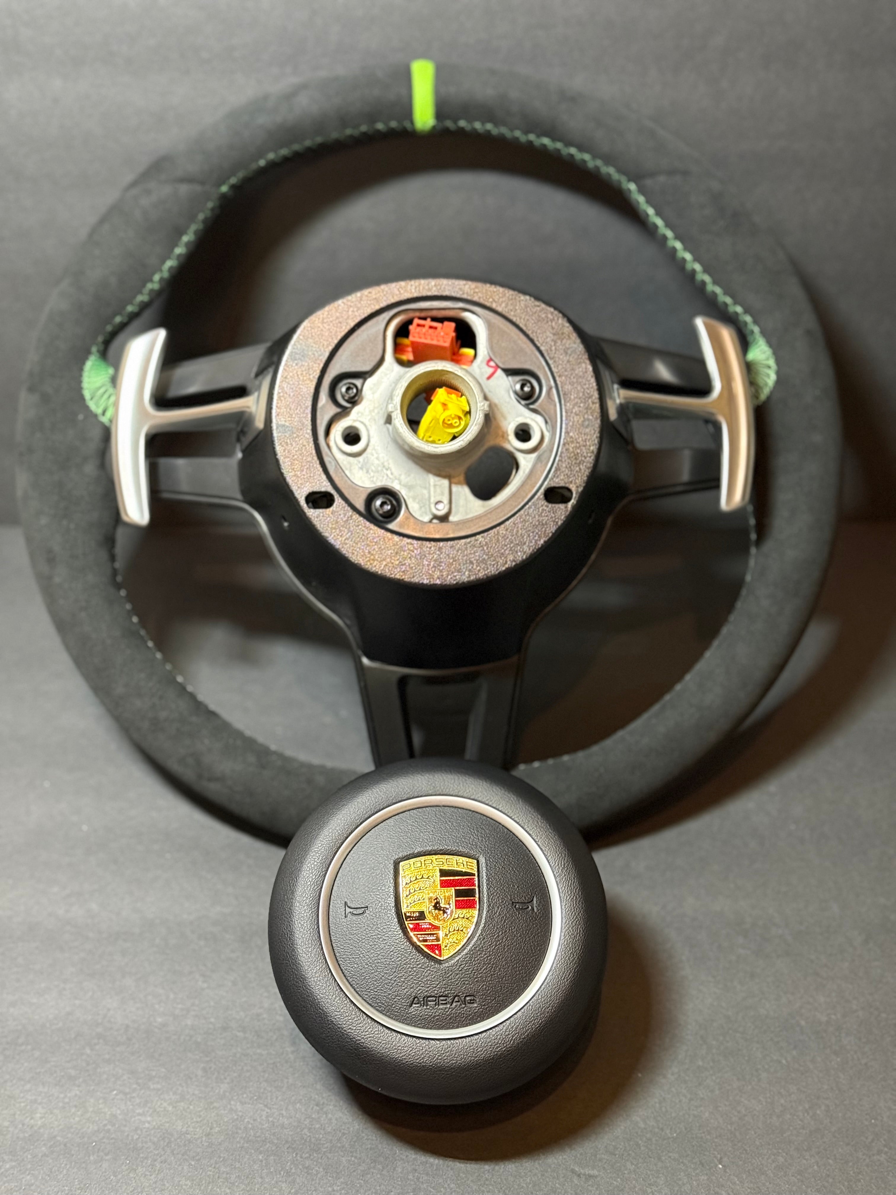 BLACK ALCANTARA Porsche Steering Wheel 991.2 997 GT 911 Cayman Boxster Macan Cayenne.