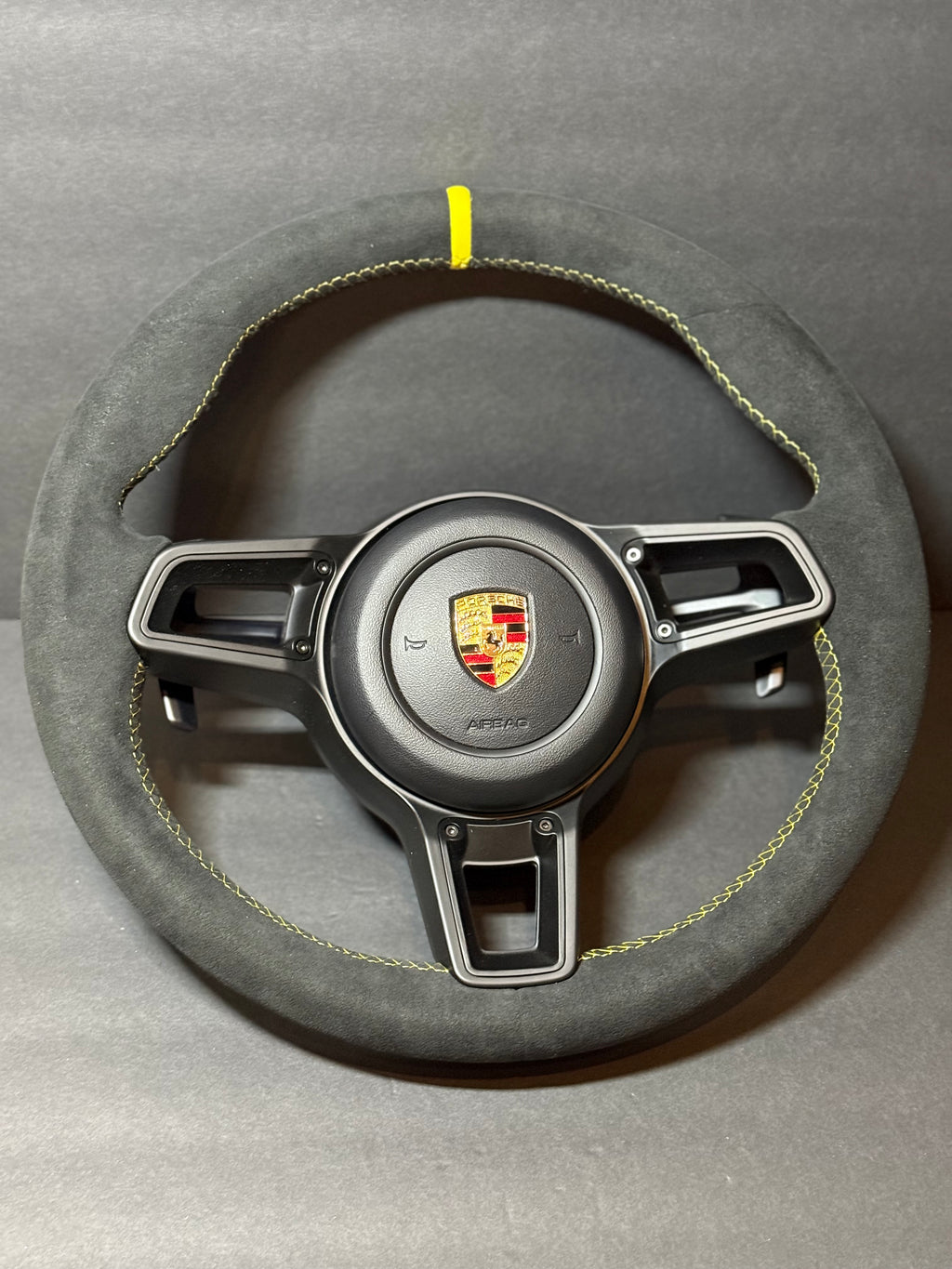 BLACK ALCANTARA Porsche Steering Wheel 991.2 997 GT 911 Cayman Boxster Macan Cayenne.