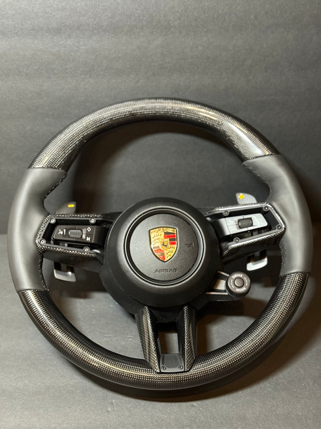 CARBON BLACK LEATHER Porsche Steering Wheel991.2 997 GT 911 Cayman Boxster Macan Cayenne.