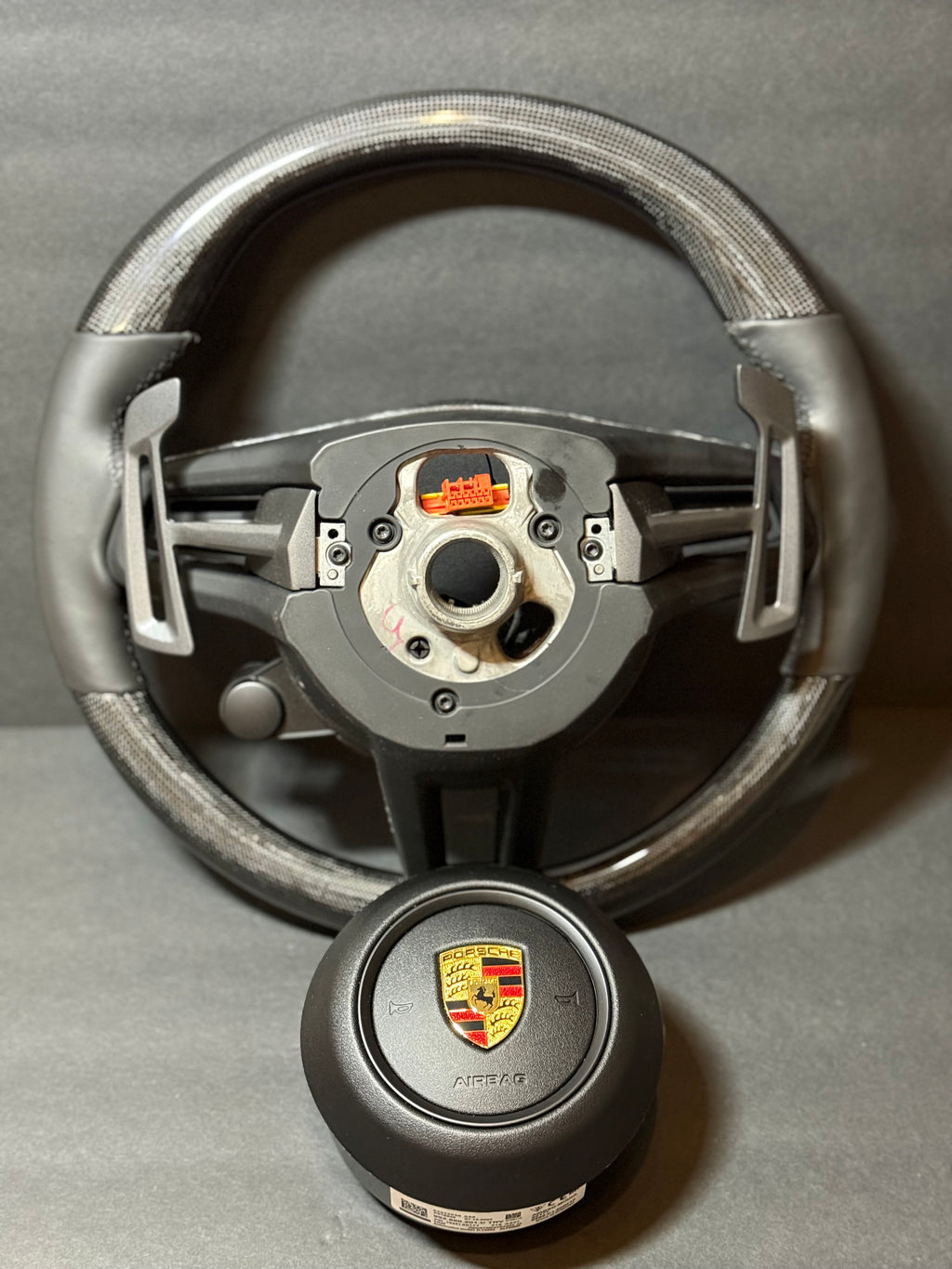 CARBON BLACK LEATHER Porsche Steering Wheel991.2 997 GT 911 Cayman Boxster Macan Cayenne.