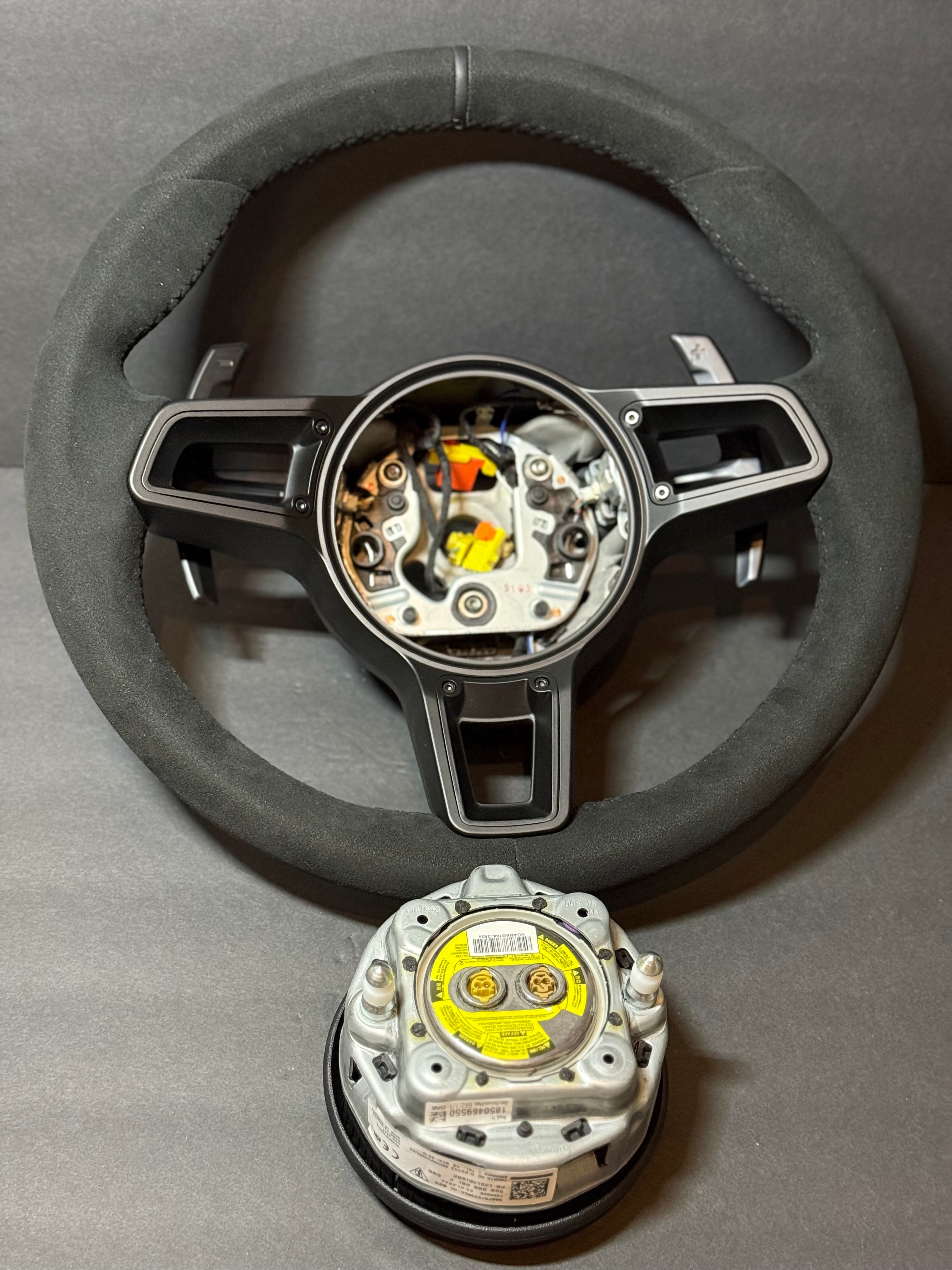 BLACK ALCANTARA Porsche Steering Wheel 991.2 997 GT 911 Cayman Boxster Macan Cayenne.