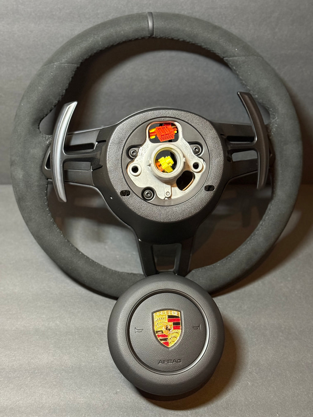 BLACK ALCANTARA Porsche Steering Wheel 991.2 997 GT 911 Cayman Boxster Macan Cayenne.