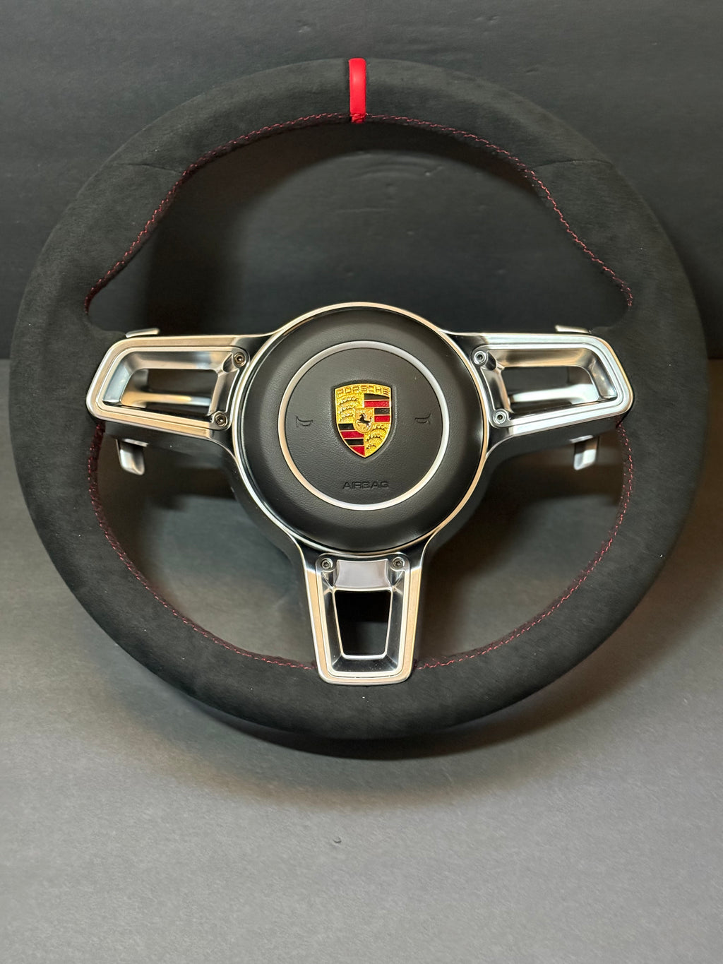 BLACK ALCANTARA Porsche Steering Wheel 991.2 997 GT 911 Cayman Boxster Macan Cayenne.