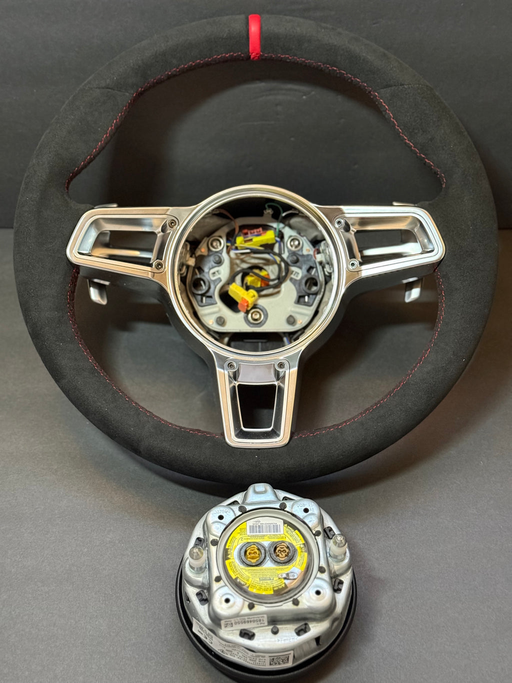 BLACK ALCANTARA Porsche Steering Wheel 991.2 997 GT 911 Cayman Boxster Macan Cayenne.