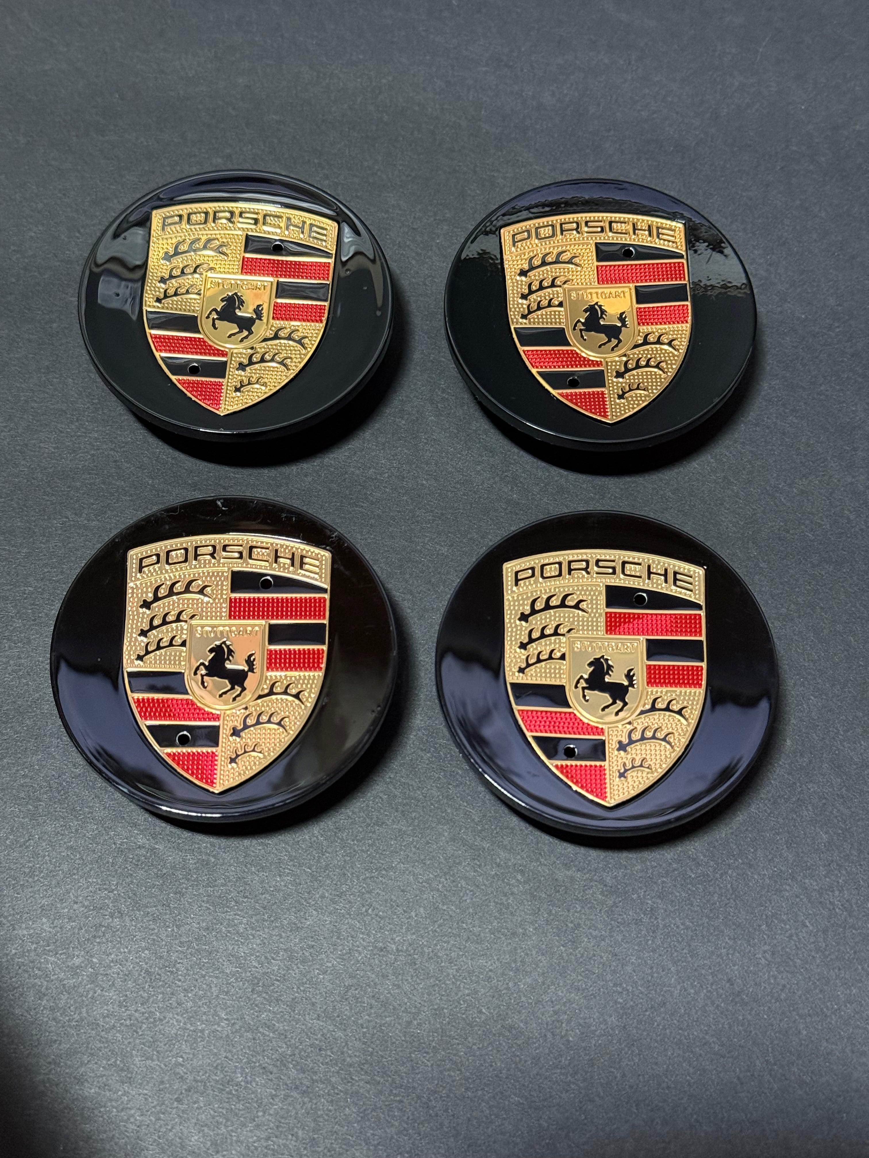 Set Of 4 Porsche Classic Hub Caps 65mm Fits Most OEM Porsche Wheels.
