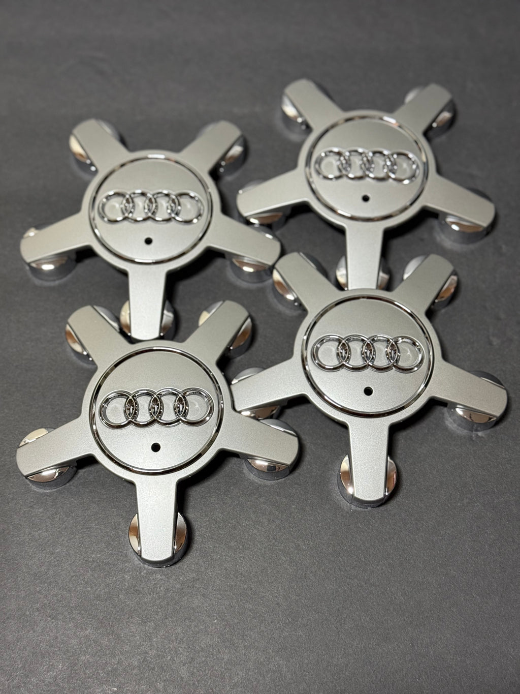 SET OF 4 Audi Center Caps Hubcap Q5 4F0601165N A3 A4 A5 A6 A7 A8 S5 R8 TT Wheel 07-17.