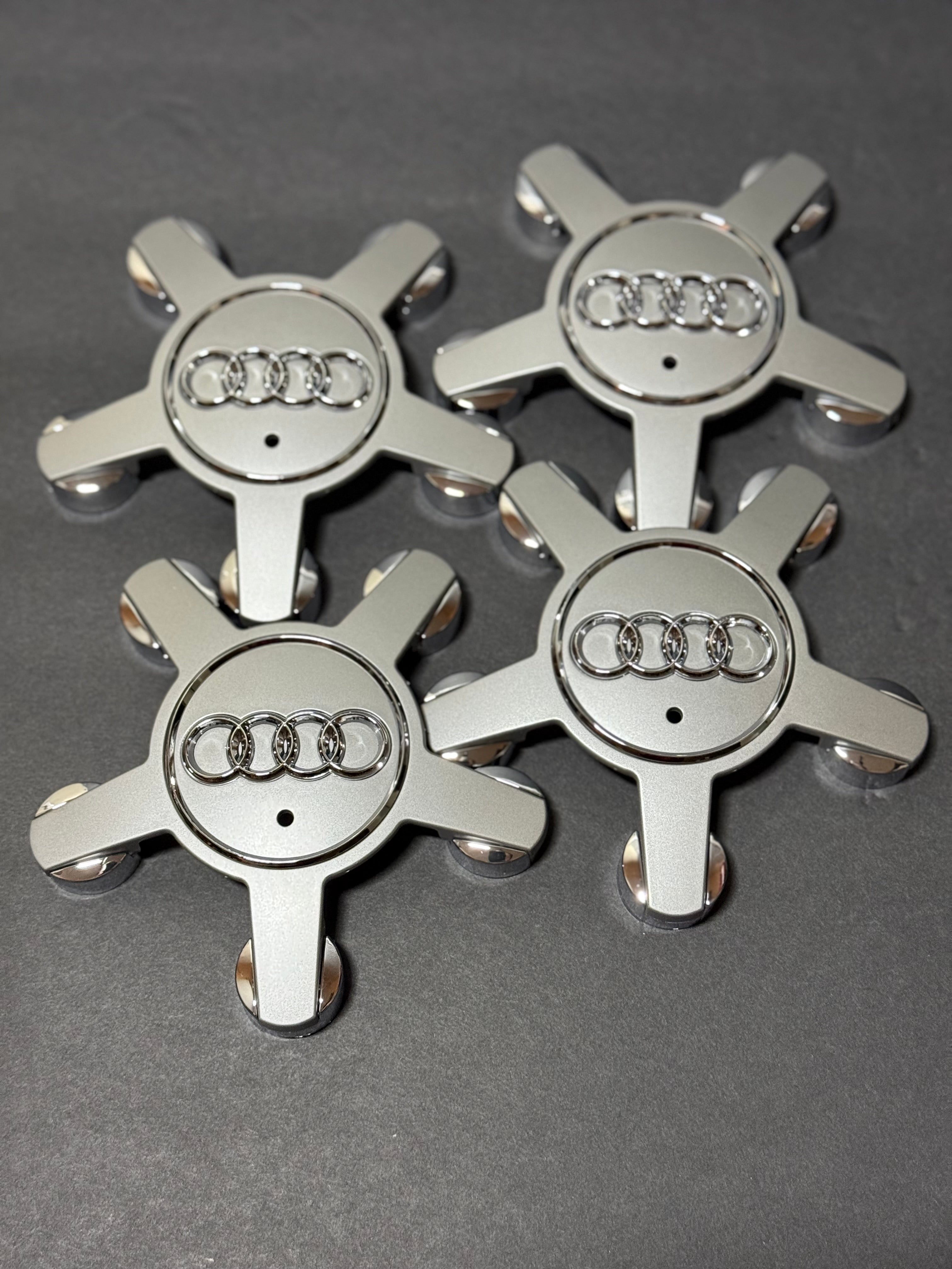 SET OF 4 Audi Center Caps Hubcap Q5 4F0601165N A3 A4 A5 A6 A7 A8 S5 R8 TT Wheel 07-17.