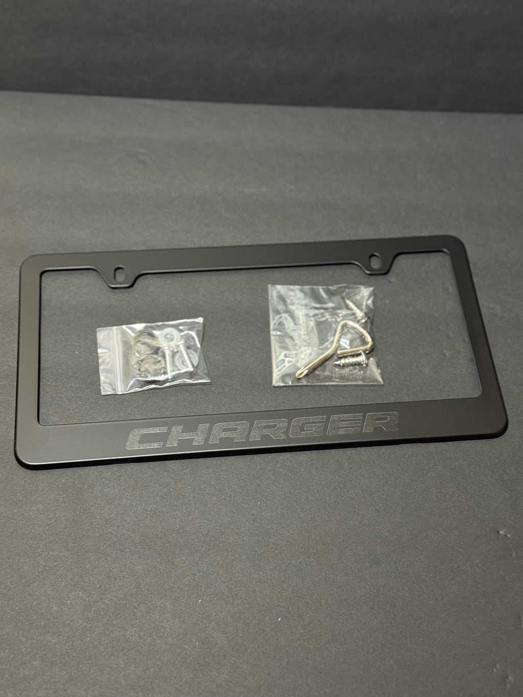 Charger Black License Plate Frame (2 Holes).