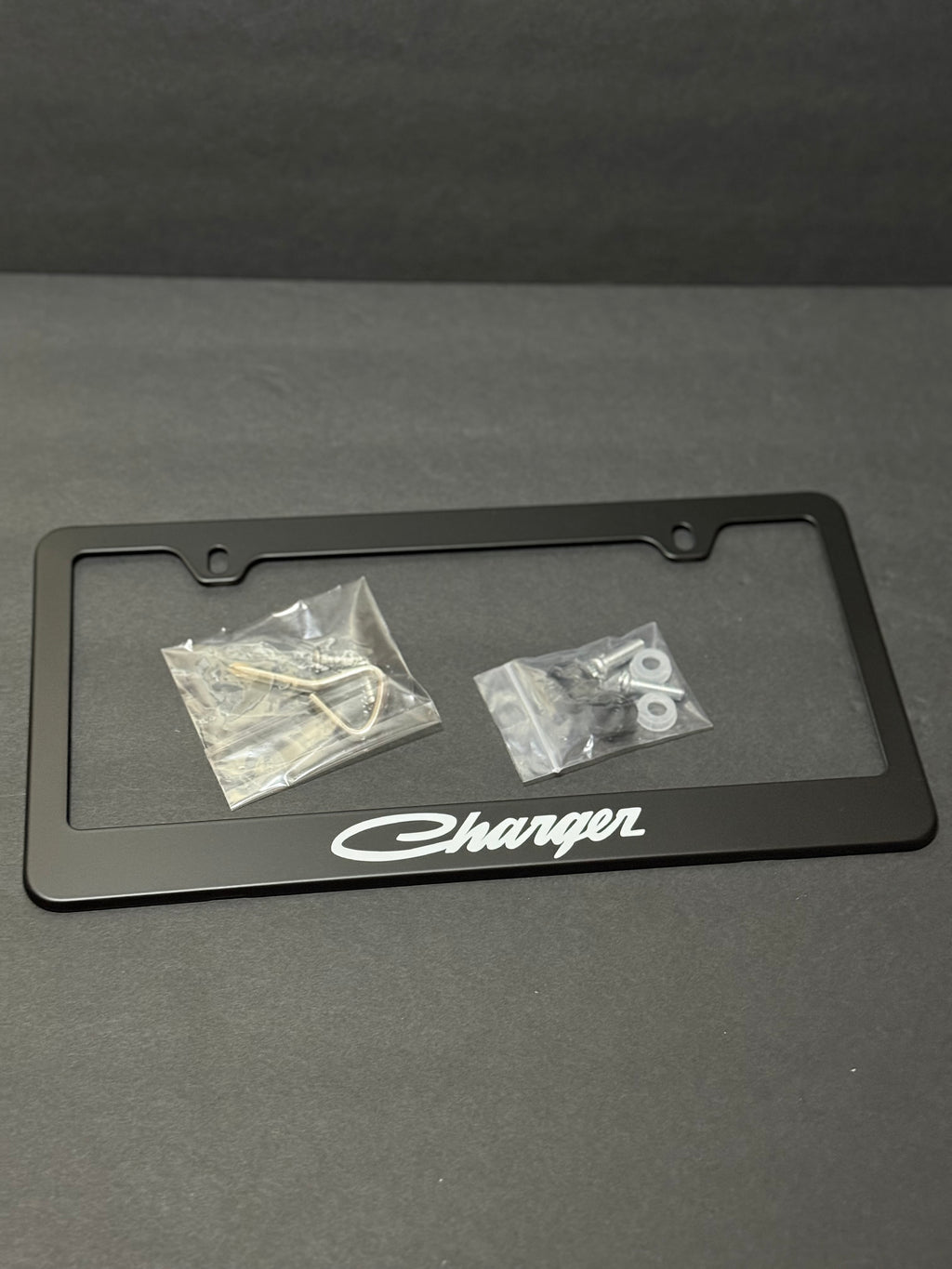 Charger Black License Plate Frame (2 Holes).