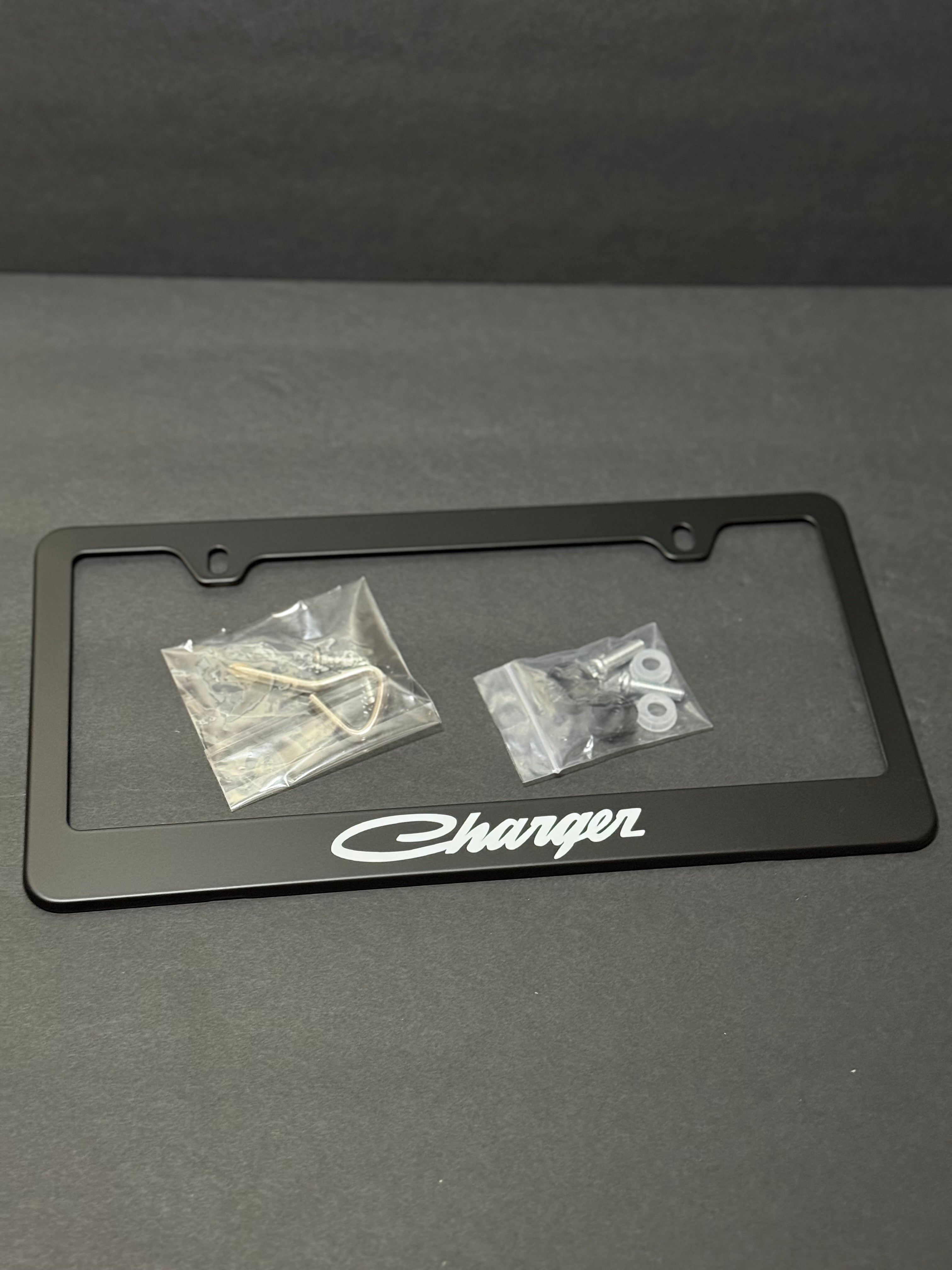 Charger Black License Plate Frame (2 Holes).