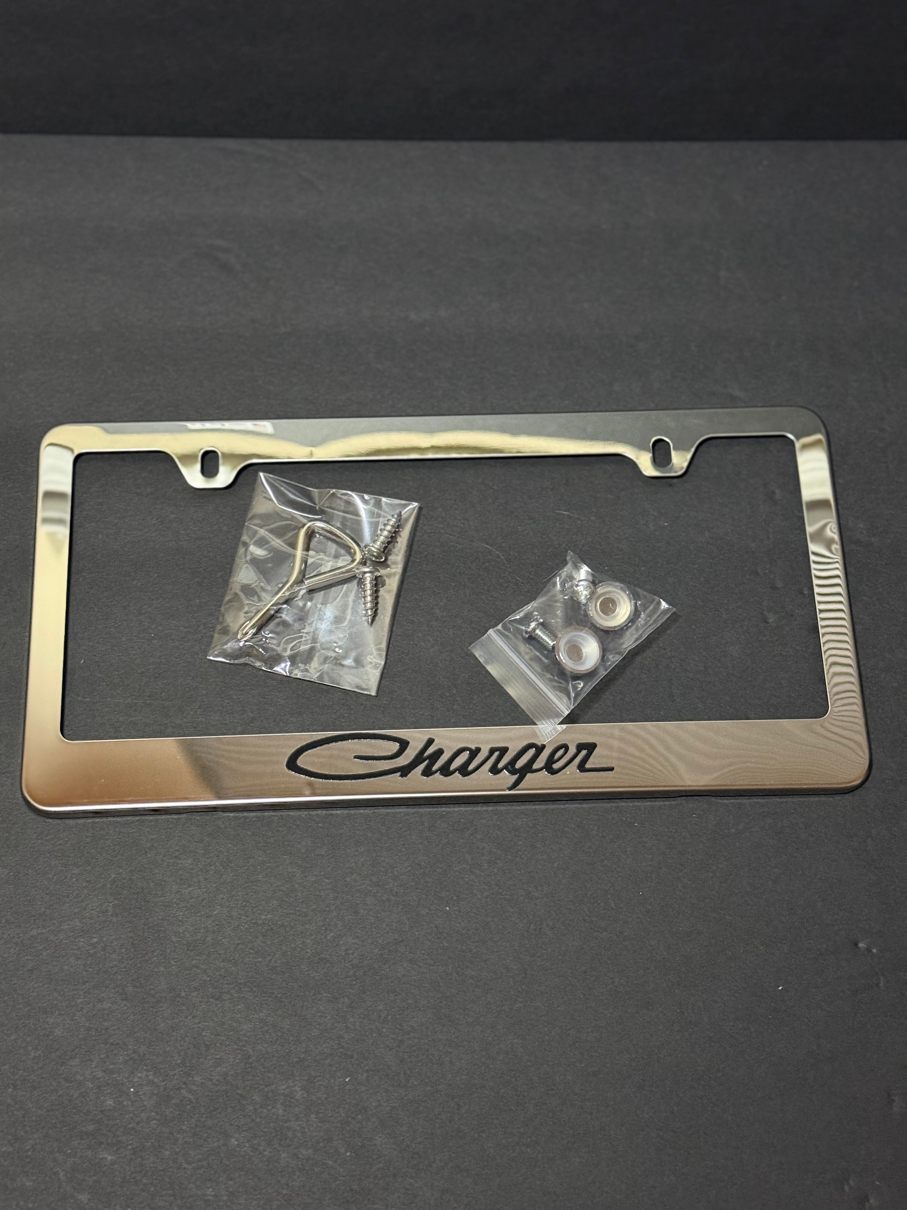 Charger Chrome License Plate Frame (2 Holes).