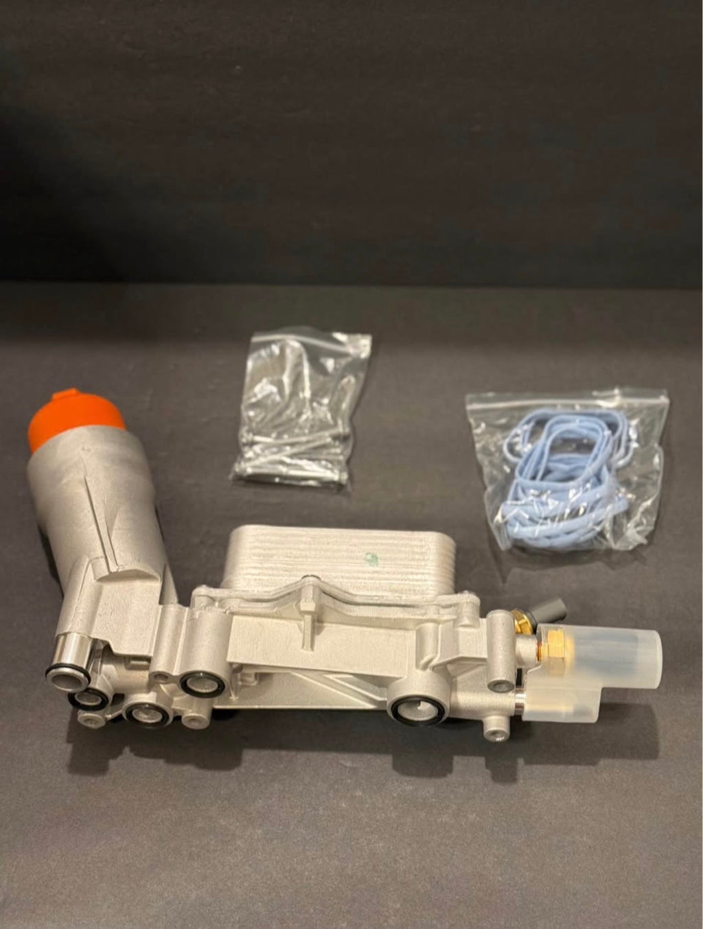 Dorman 926-959 Patented Upgraded Aluminum Engine Oil Filter Housing with Oil Cooler and Filter.