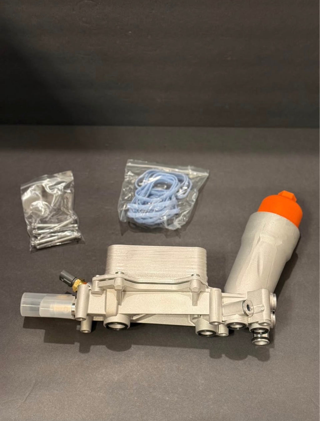 Dorman 926-959 Patented Upgraded Aluminum Engine Oil Filter Housing with Oil Cooler and Filter.