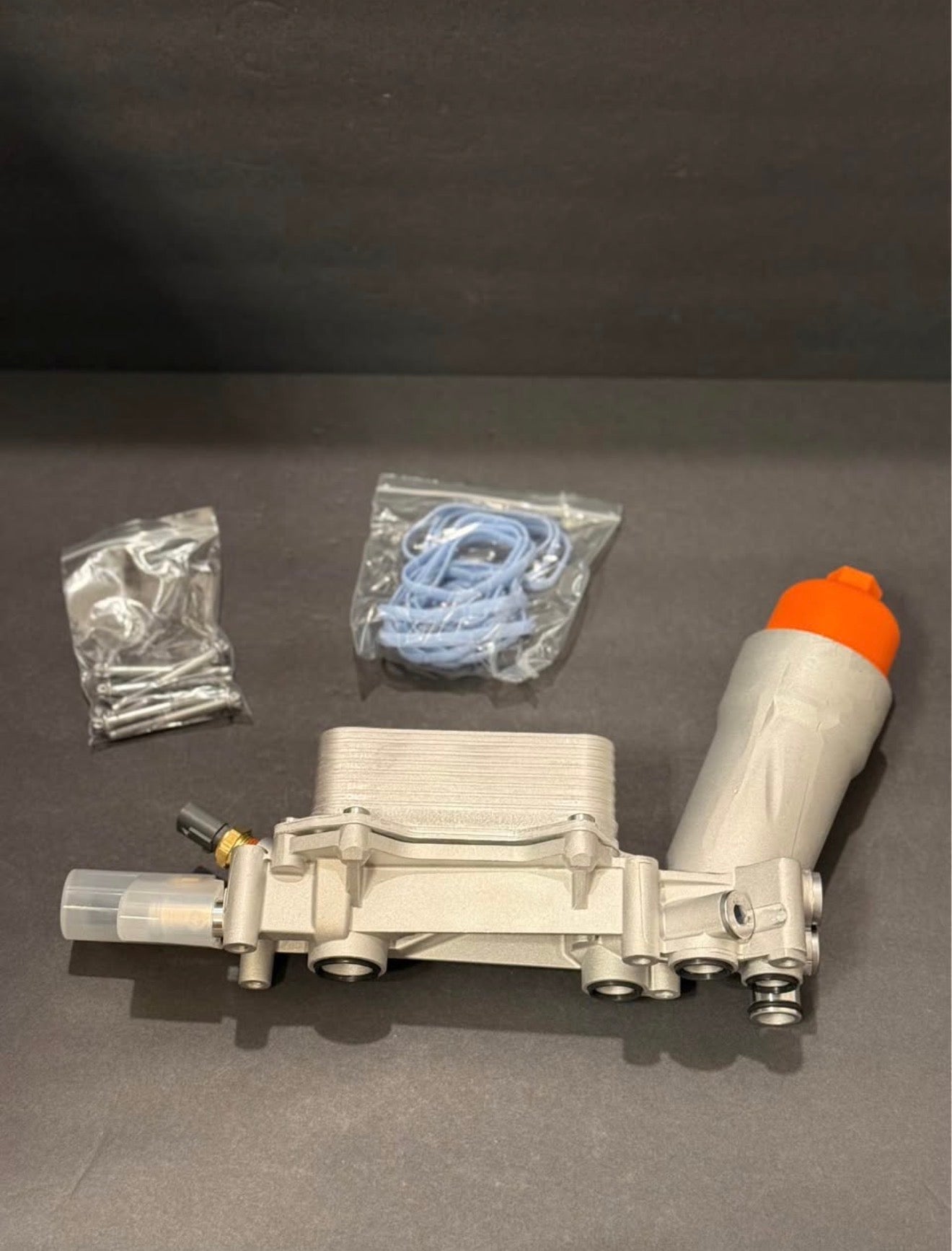 Dorman 926-959 Patented Upgraded Aluminum Engine Oil Filter Housing with Oil Cooler and Filter.