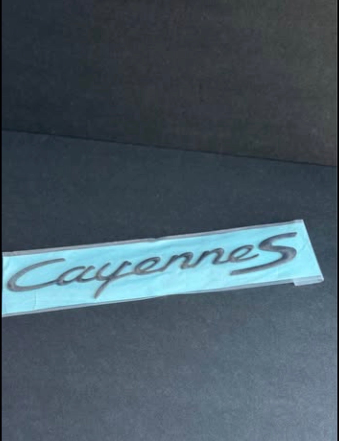 Matte Black Porsche Cayenne S Rear Trunk Badge Emblem For 2011-17 OE.