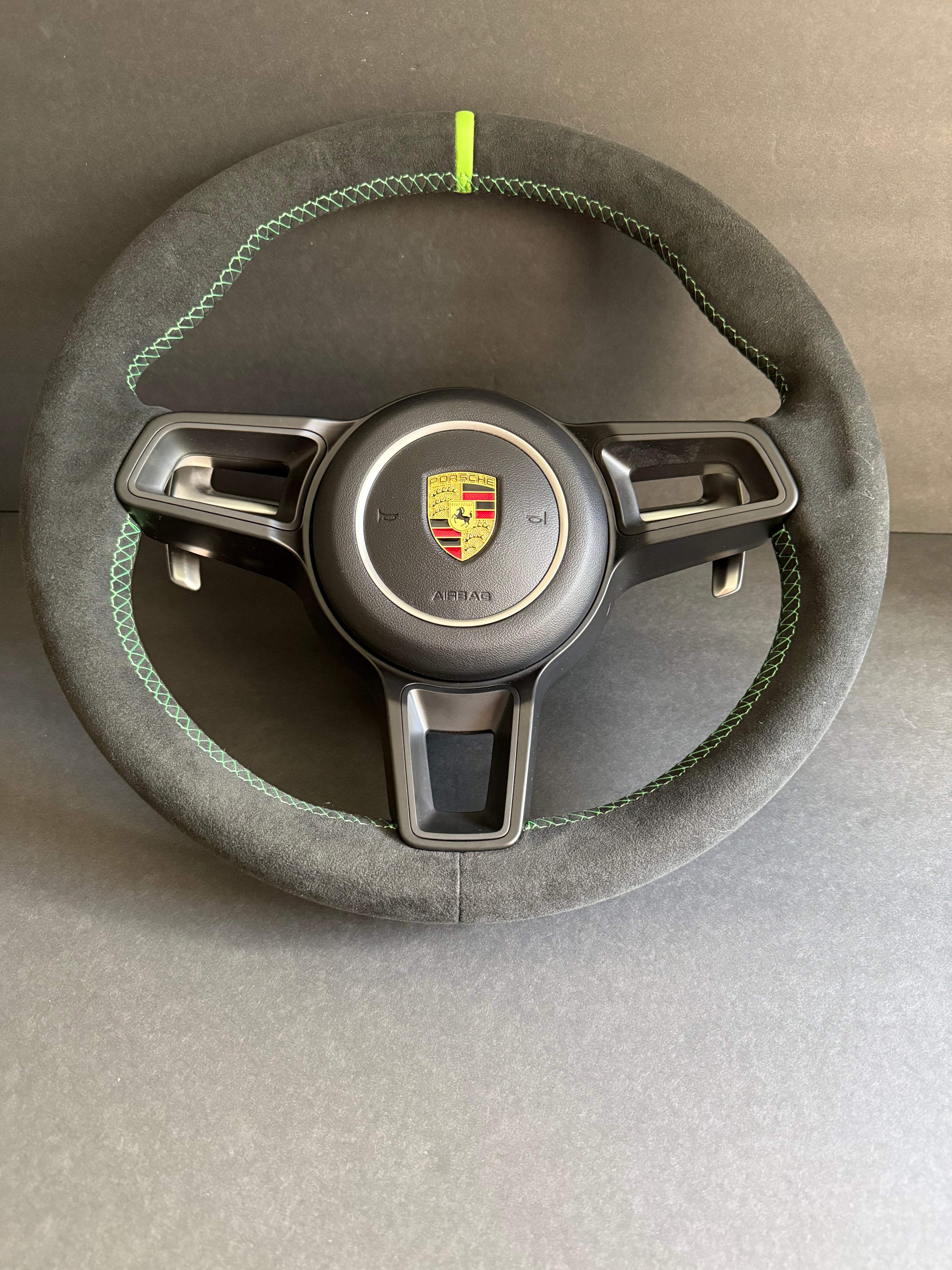 BLACK ALCANTARA Porsche Steering Wheel 991.2 997 GT 911 Cayman Boxster Macan Cayenne.