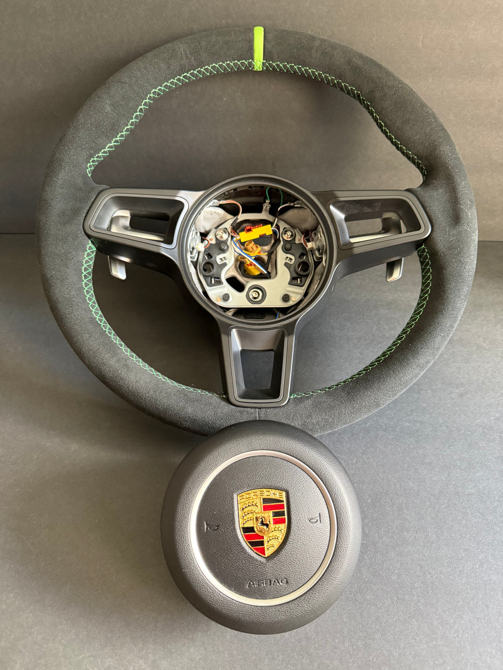 BLACK ALCANTARA Porsche Steering Wheel 991.2 997 GT 911 Cayman Boxster Macan Cayenne.