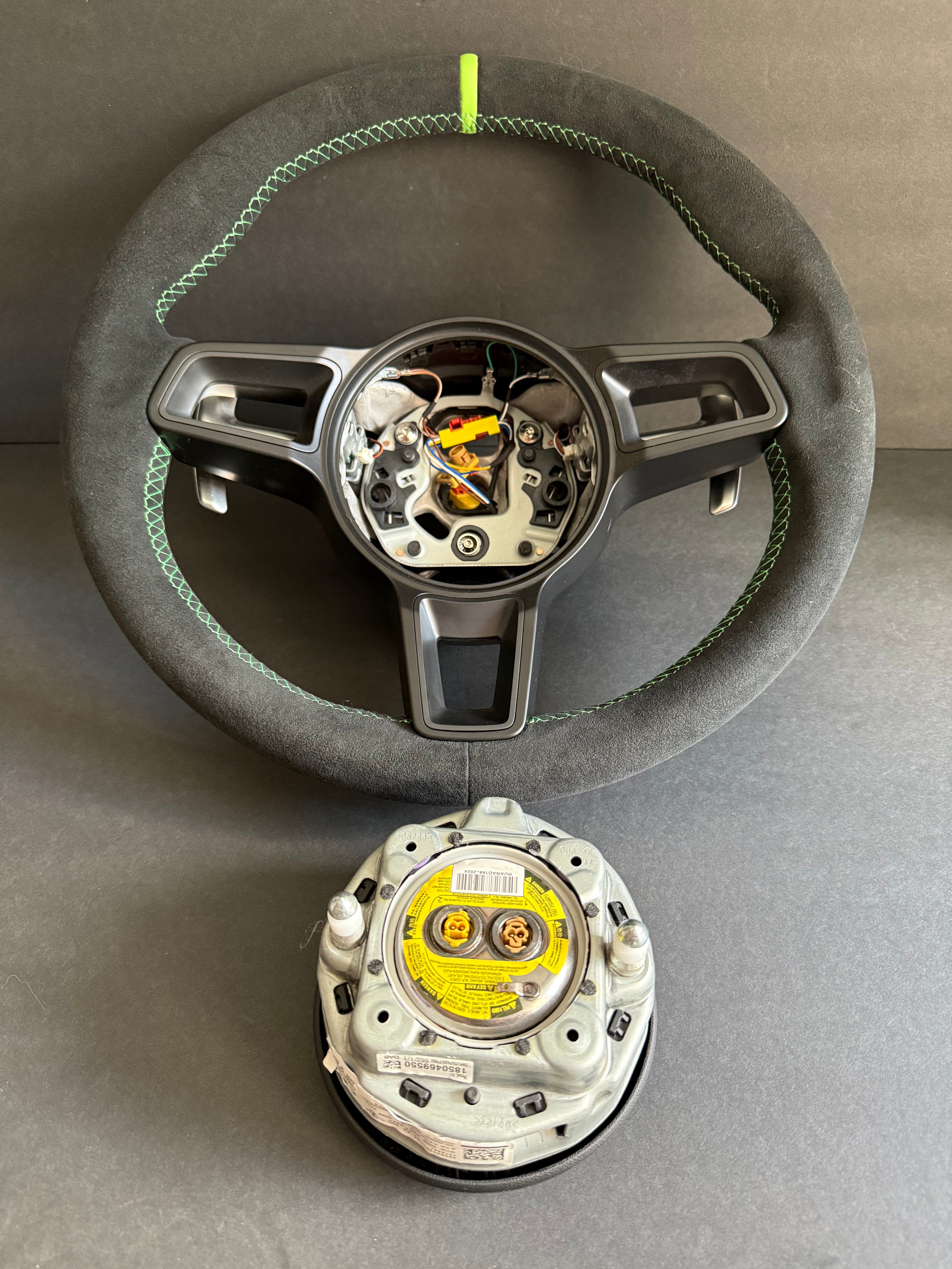 BLACK ALCANTARA Porsche Steering Wheel 991.2 997 GT 911 Cayman Boxster Macan Cayenne.