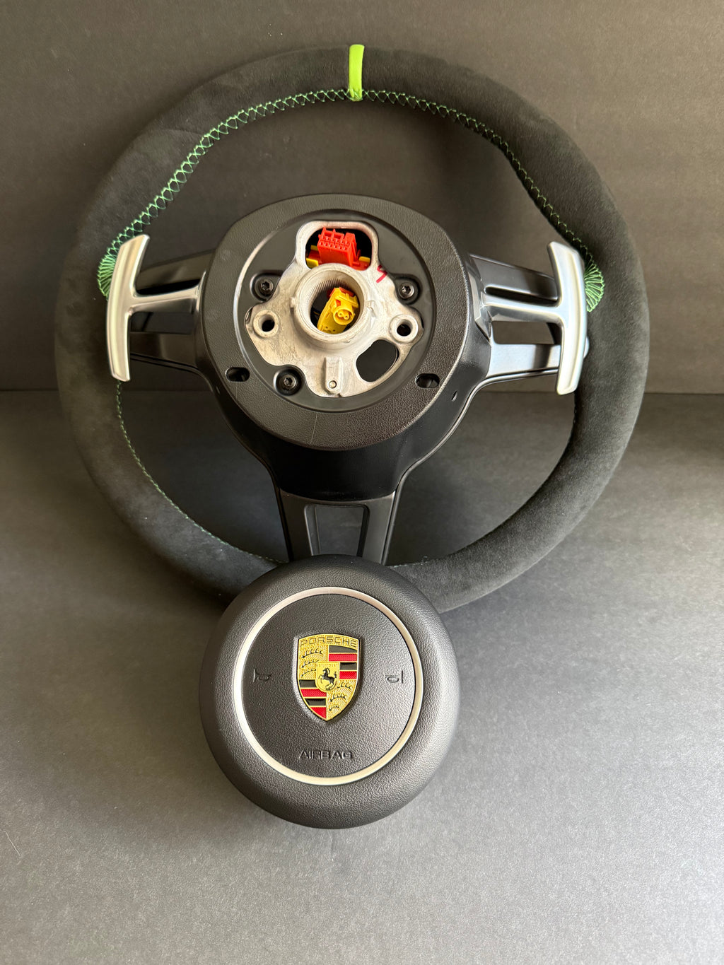 BLACK ALCANTARA Porsche Steering Wheel 991.2 997 GT 911 Cayman Boxster Macan Cayenne.