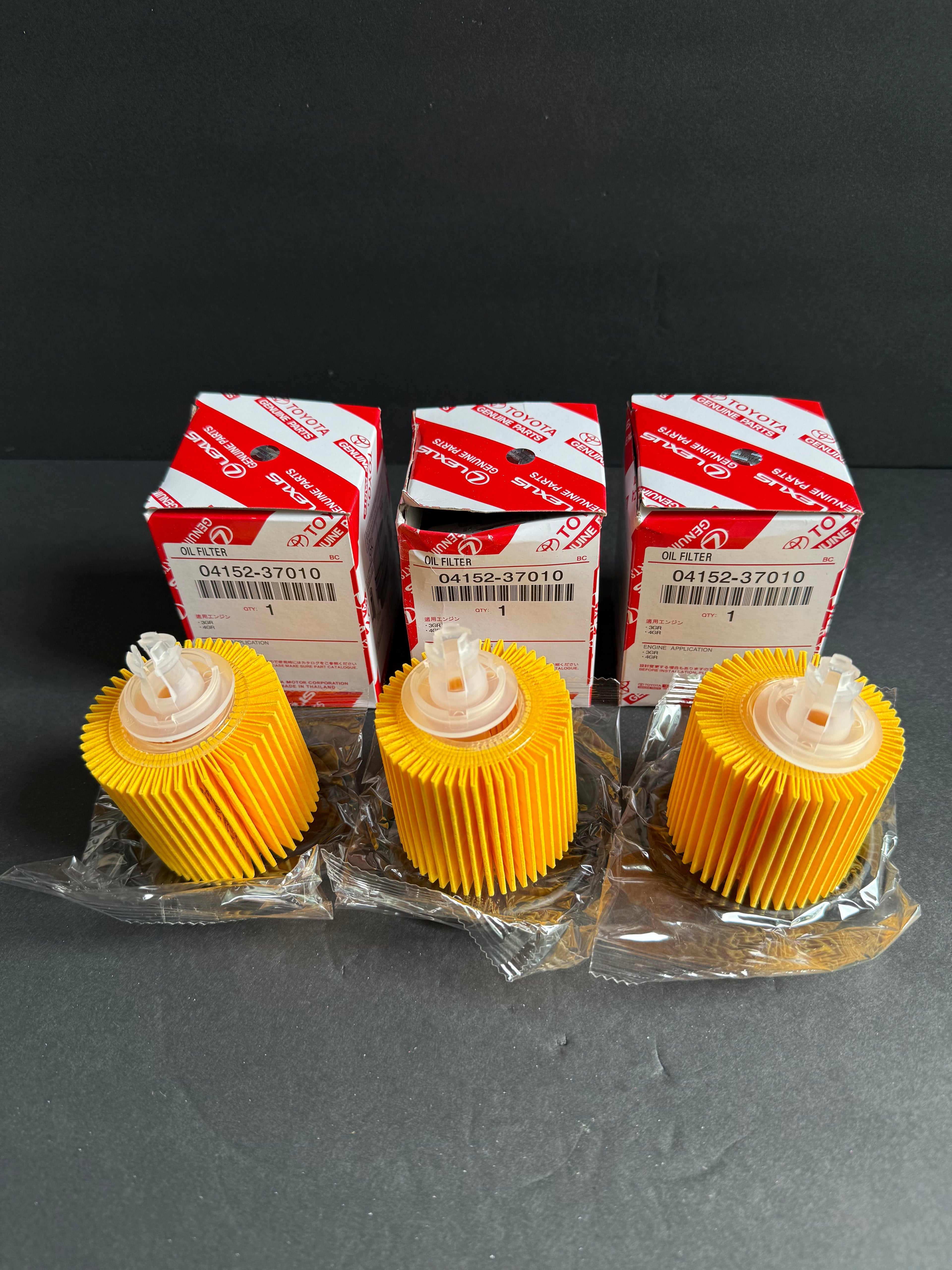 Toyota Lexus Genuine Oil Filter 04152-37010 3-pack.